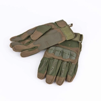 Тактичні сенсорні рукавички з кастетом хакі 2116h 3XL