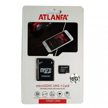 Карта памяти 8 Gb ATLANFA class 10 adapter SD