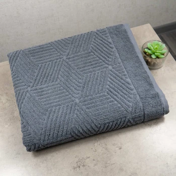 Махровое банное полотенце Уельс GM Textile 70х140см 500г/м2 (Темно-Серый)