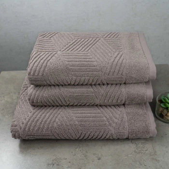 Комплект махровых полотенец Уельс 3шт GM Textile 50х90см, 50х90см, 70х140см 500г/м2 (Шоколад)