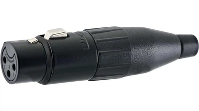 XLR 3 гнездо штампованные контакты черненый зажим крокодил базовая модель на кабель Ø 3.0 - 6.5 мм 3 контакта корпус металл Amphenol AC3FB