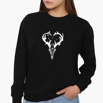 Свитшот женский Олень (Deer) (8771-2072) Черный XXL