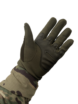 Тактические перчатки с пальцами и накладками Олива M