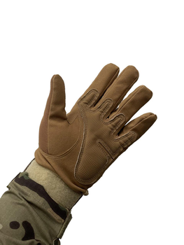 Тактичні рукавиці з пальцями та накладками Койот M