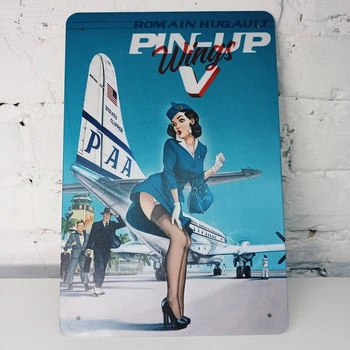 Металлическая табличка Pin Up "Wings"