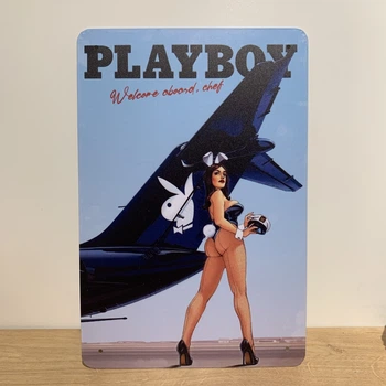 Металлическая табличка Pin Up "Playboy"