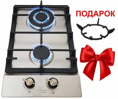 Варильна поверхня газова Luxor PGX 320 Rustik Classico Kup Turbo Steel + підставка Wok у подарунок нержавіюча сталь
