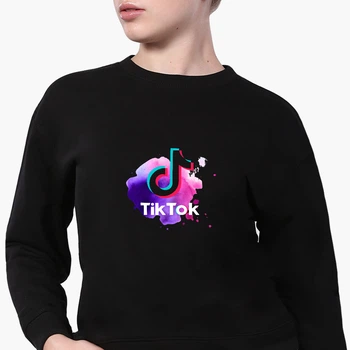 Свитшот для девочек ТикТок (TikTok) (9509-1940) 158-164 см Черный