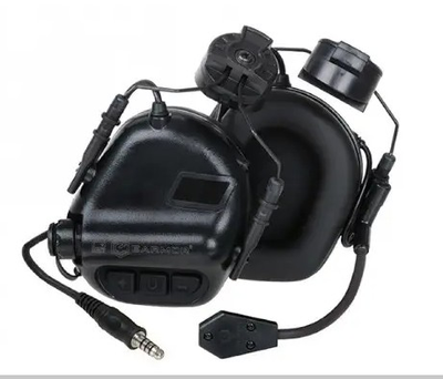 Наушники активные шумоподавляющие Earmor М32Н Черный (Black) с креплением под шлем