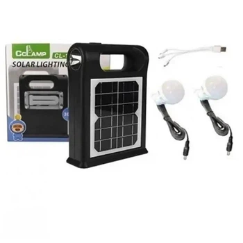 LED фонарь с Солнечной зарядной станцией Cclamp CL-12 30W с лампочками и Power Bank 4в1 набор аварийного света и электричества