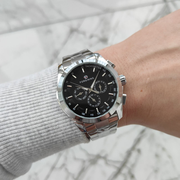 Механические мужские часы Forsining 6917 Black/Silver