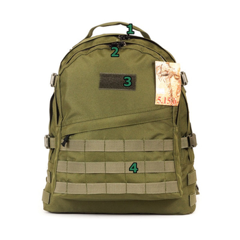 Тактичний армійський міцний рюкзак 5.15.b 30 літрів Олива