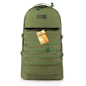 Тактический армейский туристический cупер-крепкий рюкзак 5.15.b 60 литров олива.