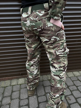 Тактические штаны soft shell мультикам ВСУ Premium, Военные штаны мультикам ЗСУ, Тактические штаны на флисе 48р.