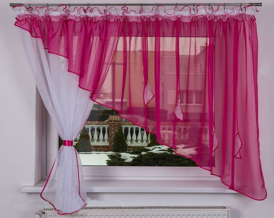 Штора-вуаль Verona LIMA Curtain Leaves 150 х 370 см (7173682960DP) темно-рожевий