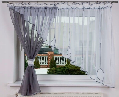 Штора-вуаль Verona LIMA Curtain Leaves 150 х 370 см (7173682960Gr) сірий
