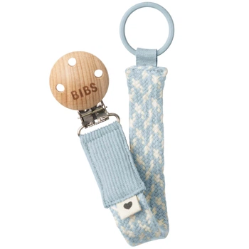 Тримач для пустугки BIBS Pacifier Clip Baby Blue/Ivory