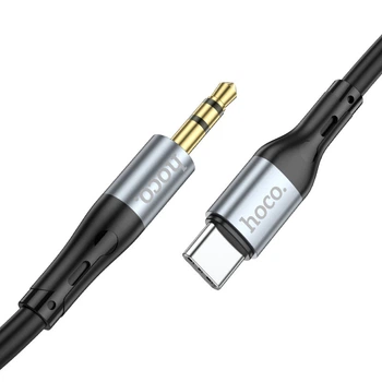 Аудіокабель Hoco UPA22 Type-C – AUX 3.5 мм 1 м чорний