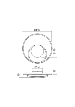 Бра Redo TORSION AP/PL LED 22W D400 4000K BRONZE (5.1.2) 01-1885