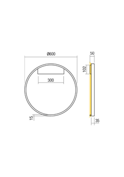 Бра Redo FEBE AP LED 37W 3000K D600 MGD (4.1.2) 01-2823
