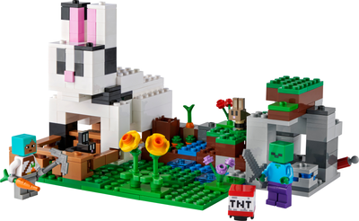 Zestaw klocków LEGO Minecraft Królicza farma 340 elementów (21181)
