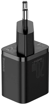 Baseus Super Si Quick Charger 1C 20W EU Sets Black (Z Baseus Simple Wisdom Data Cable Type-C to iP 1m Black) (TZCCSUP-B01)