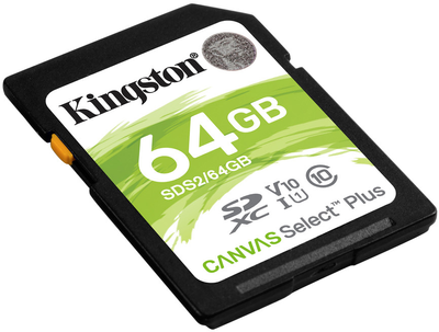 Kingston SDXC 64GB Canvas Select Plus Class 10 UHS-I U1 V10 (SDS2/64GB)