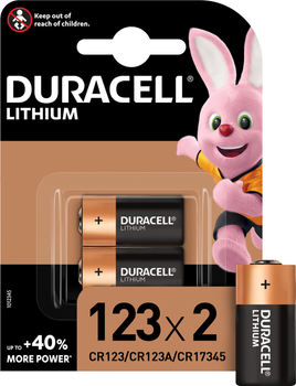 Літієва батарейка Duracell Ultra High Power 123 3 В CR123 / CR123A / CR17345 2 шт (5000394020320)