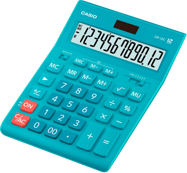 Kalkulator Casio 12 cyfr 155x209x34,5 Niebieski (GR-12C-LB-W-EP)
