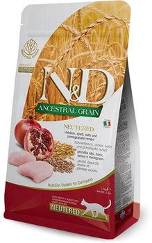Sucha karma dla kotów sterylizowanych FARMINA N&D Ancestral Grain z kurczakiem i granatem 5kg (8010276032751)