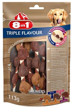 Упаковка ласощів для собак 8in1 Triple Flavour Шашлички 6 шт 113 г (4048422144632)