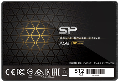 Dysk SSD Silicon Power A58 512GB 2.5" SATAIII 3D NAND TLC (SP512GBSS3A58A25)