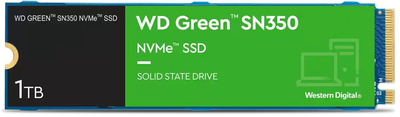 Dysk SSD Western Digital Green SN350 1TB NVMe M.2 2280 PCIe 3.0 x4 3D NAND QLC (WDS100T3G0C)