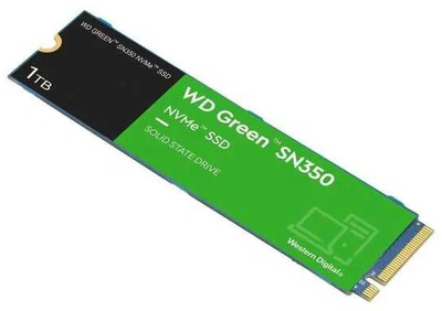 Dysk SSD Western Digital Green SN350 1TB NVMe M.2 2280 PCIe 3.0 x4 3D NAND QLC (WDS100T3G0C)