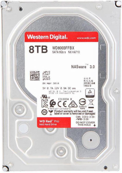 Dysk twardy Western Digital Red Pro NAS 8 TB 7200 obr./min 256 MB WD8003FFBX 3,5 SATA III