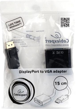 Przejściówka Cablexpert DisplayPort na VGA 0,15 m (A-DPM-VGAF-02)