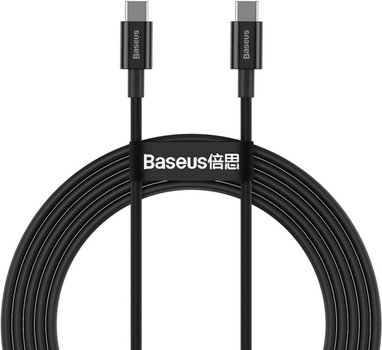 Szybko ładujący kabel danych Baseus Superior Series Type-C do Type-C 100W 1 m Czarny (CATYS-B01)