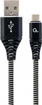 Kabel Cablexpert USB - MicroUSB 1 m Czarny/Biały (CC-USB2B-AMmBM-1M-BW)