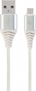 Кабель Cablexpert USB — MicroUSB 2 м Silver/White (CC-USB2B-AMmBM-2M-BW2)
