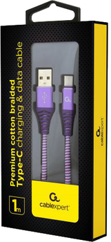 Cablexpert USB na USB Type-C 1m fioletowy (CC-USB2B-AMCM-1M-PW)