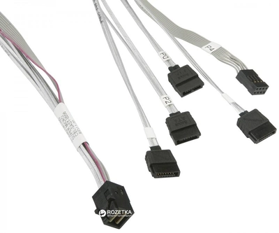 Kabel Supermicro MiniSAS HD do 4 SATA z paskiem bocznym 90/90/75/75/75 cm (CBL-SAST-0556)
