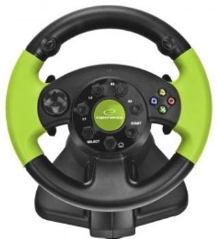 Дротове кермо Esperanza USB PC/PS3/Xbox 360 Black/Green (EG104)