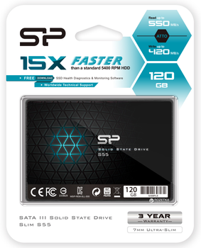 Silicon Power Slim S55 120GB 2.5" SATAIII TLC (SP120GBSS3S55S25)