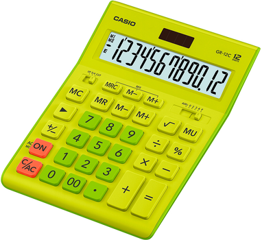 Kalkulator Casio 12 cyfr 155x209x34,5 Zielony (GR-12C-GN-W-EP)