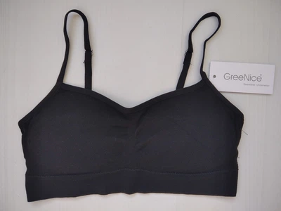 Топ Greenice бесшовный на тонких регулируемых бретелях черный L\XL 3398