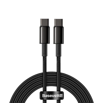 Кабель для швидкої зарядки BASEUS Tungsten Gold Type-C до Type-C |2m, 100W, 5A| Black