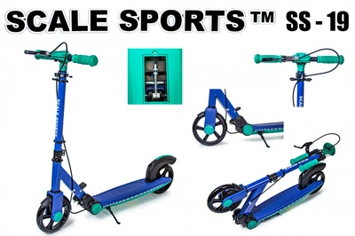 Самокат двухколесный Scale Sports SS-19 Синий Ручной тормоз