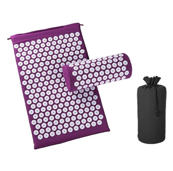 Коврик ортопедический массажный Фиолетовый Acupressure mat с подушкой Ипликатор Кузнецова
