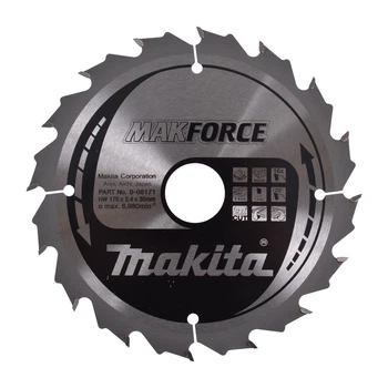 Диск пиляльний по дереву 170х30 мм 16T Makita Makforce B-08171