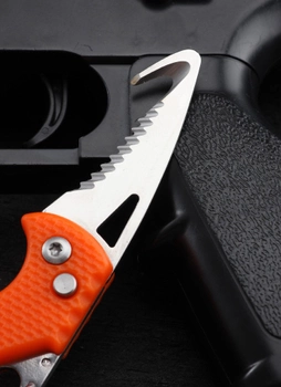Брелок-нож для ключей и распаковки 108 мм Оранжевый с черным лезвием (sv101331or)